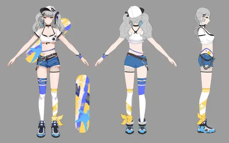 角色服装设计三视图(长期大量) - 米画师