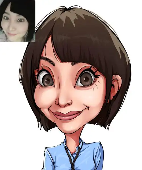 女生系列的夸张风格肖像漫画要美得合理美得自然