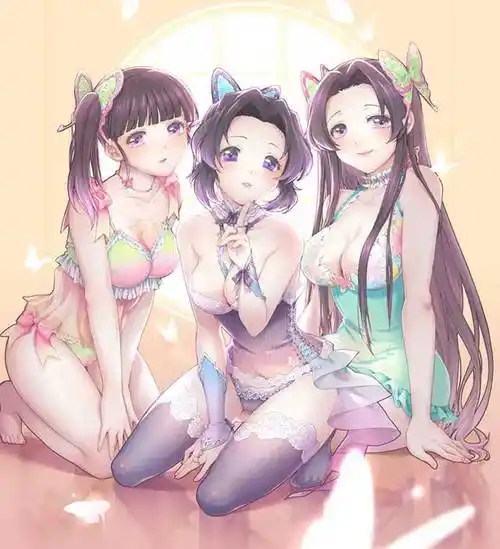 鬼灭之刃蝴蝶忍泳装虫柱蝴蝶忍p衣同人图