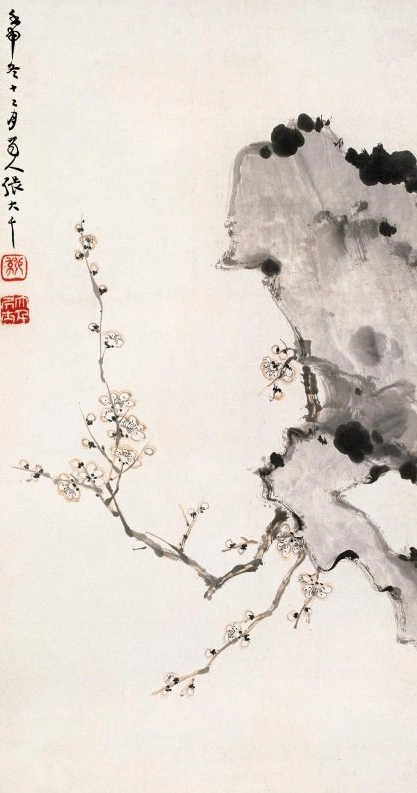 如何画梅花,张大千先生告诉你,他的梅花清丽脱俗