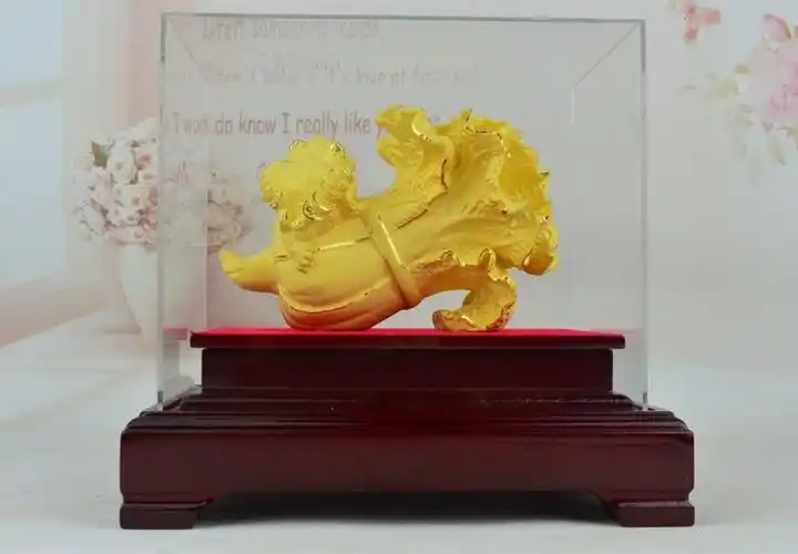 金白菜摆件镀金工艺品百财如意公司店铺新店开业礼品乔迁之喜搬新家礼