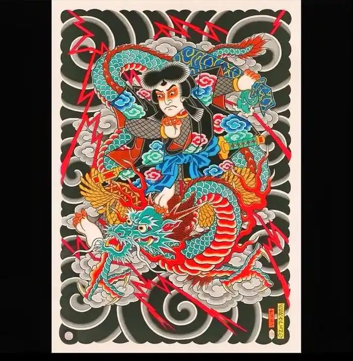 云龙九郎.纹身图案分享#日式老传统 #手稿分享 #传统纹身  - 抖音