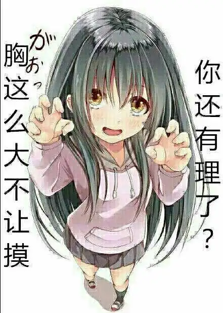 胸这么大不让摸,你还有理了?表情