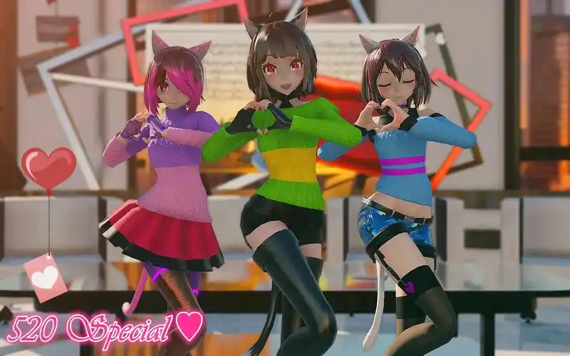 可爱猫咪美少女chara betty friskの好き告白比心93ut传说之下mmd短