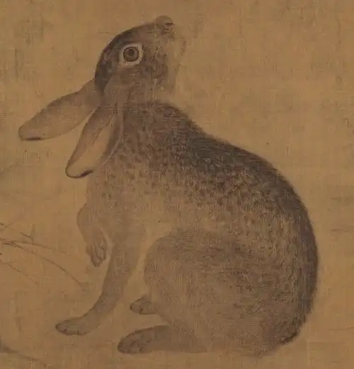 新品北宋崔白双喜喜图绢本竖幅国画装饰画临摹国画