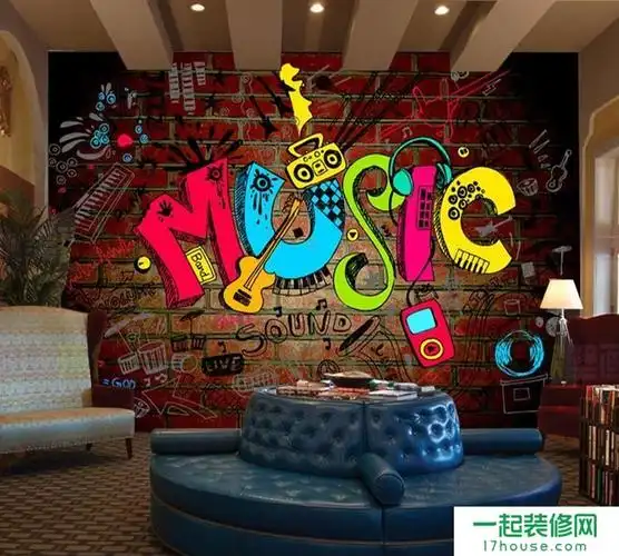 酒吧墙体彩绘效果图片