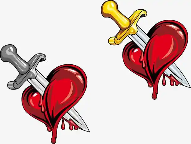卡通爱心血刀