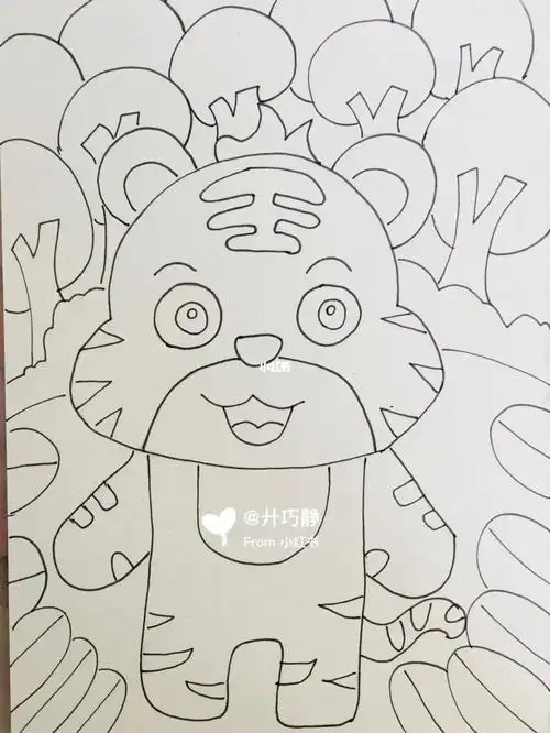 老虎幼儿简笔画 老虎幼儿简笔画彩色