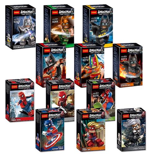 正义联盟dc蝙蝠侠兼容乐高益智拼装积木人仔蜘蛛侠模型男女孩玩具