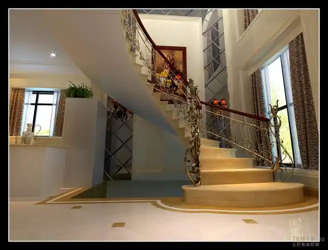 别墅楼梯客厅潮流混搭客厅设计图片赏析