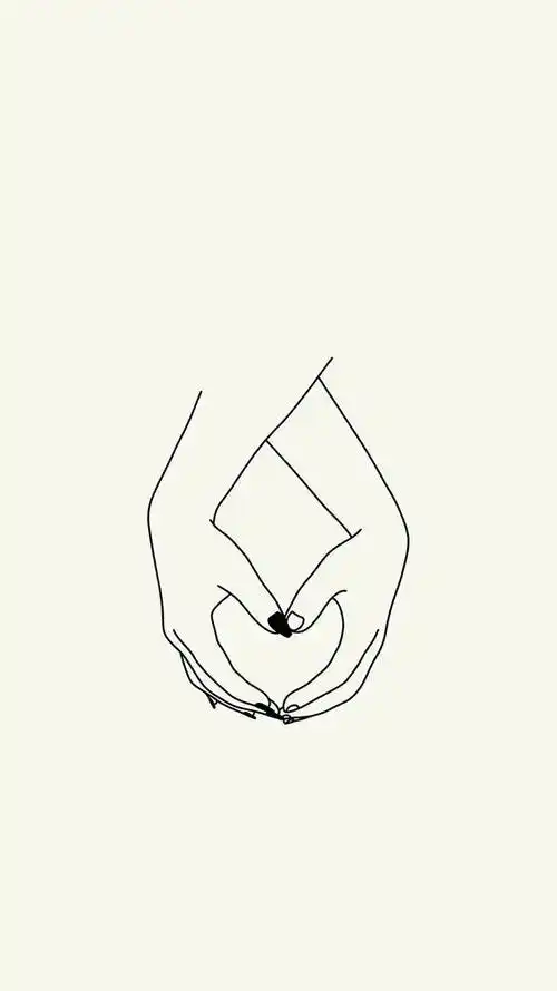 比心手势简笔画黑白爱情苹果手机高清壁纸【简笔画】比心!