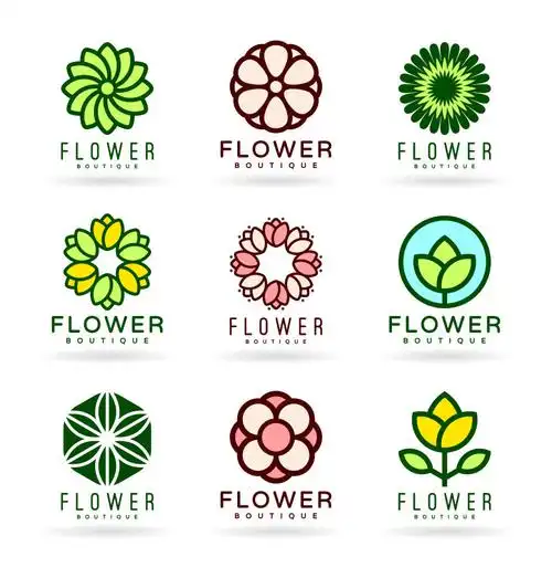 矢量标志图片-抽象矢量花型元素标志设计素材-高清图片