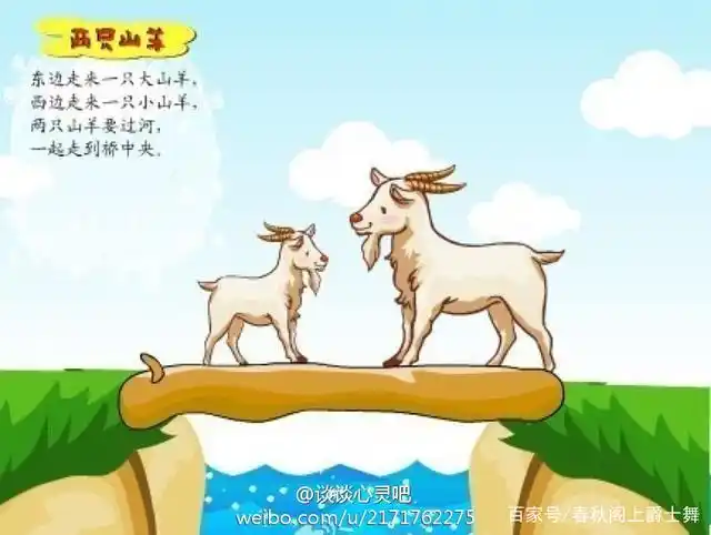 两只山羊过独木桥