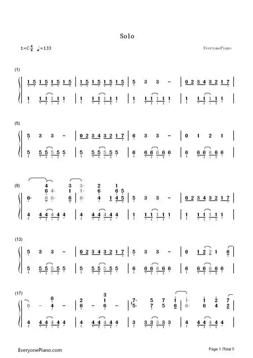 solodemilovato双手简谱预览1