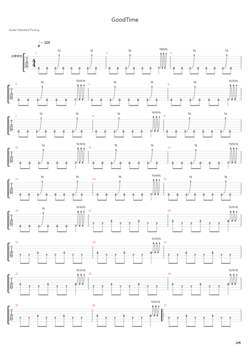 good time吉他谱