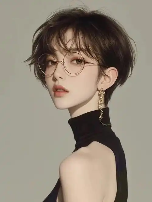 女士发型剪来剪去最爱还是蓬松纹理短发好看时尚美美哒