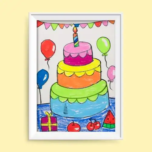 明月首府幼儿园绘画中2班《蛋糕》