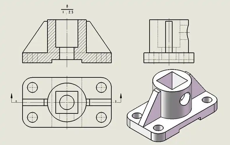 这个组合体三视图怎么画?