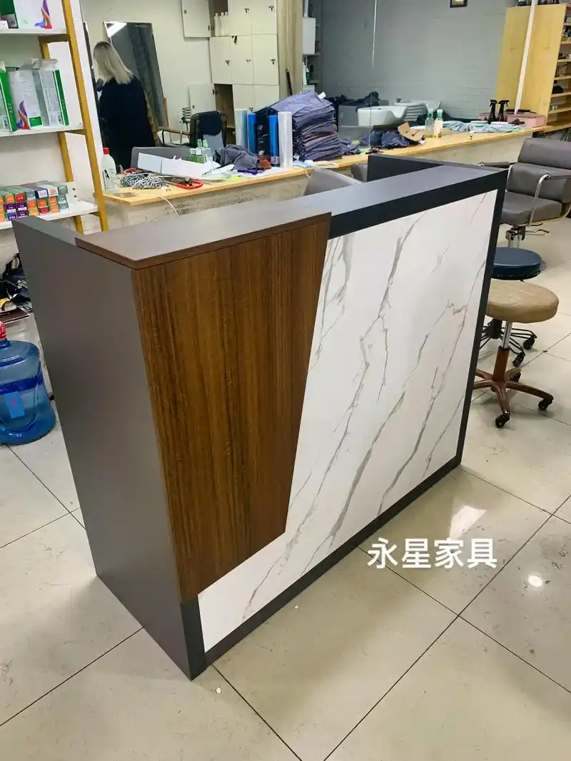 给理发店客户订制的吧台,尺寸,板材颜色及厚 - 抖音
