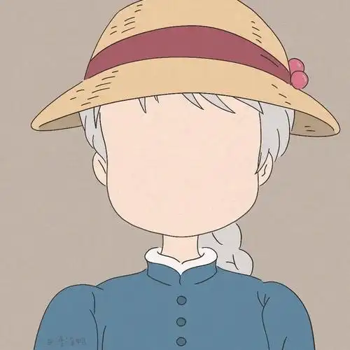 一组手绘宫崎骏动画人物无脸头像