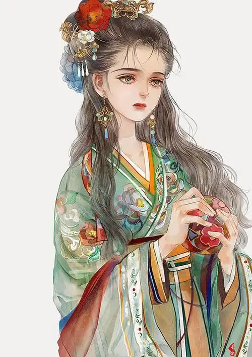 中国风浓郁的二次元美女插画,人物有一种孤婉的气质|插画师|古风|画风