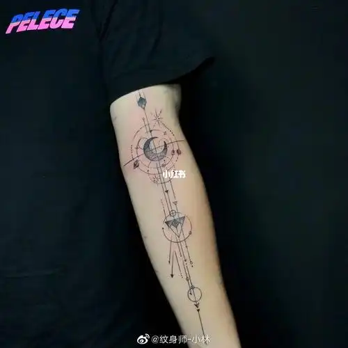 几何纹身小臂内侧纹身