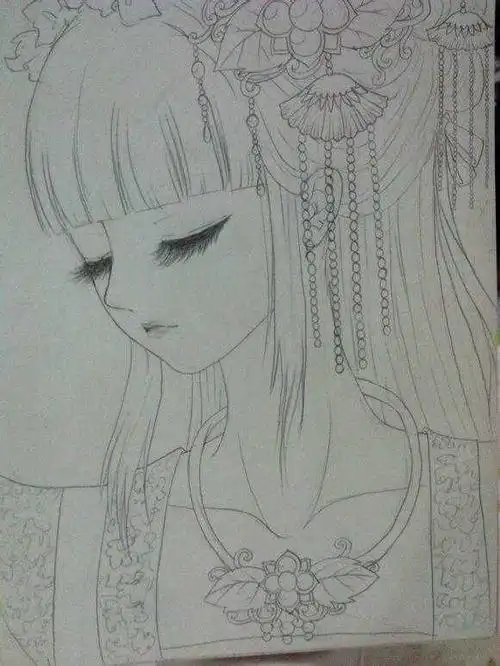 漫画人物简笔画女生古装全身