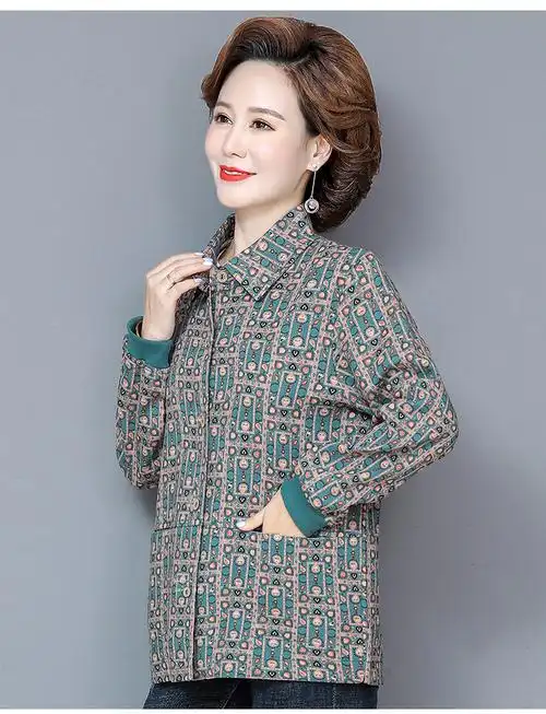 年新款5060岁中老年人春装衬衫女外穿新款妈妈外套春秋棉麻上衣粉色xl