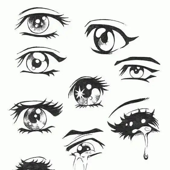 绘画动漫人物眼睛各种画法