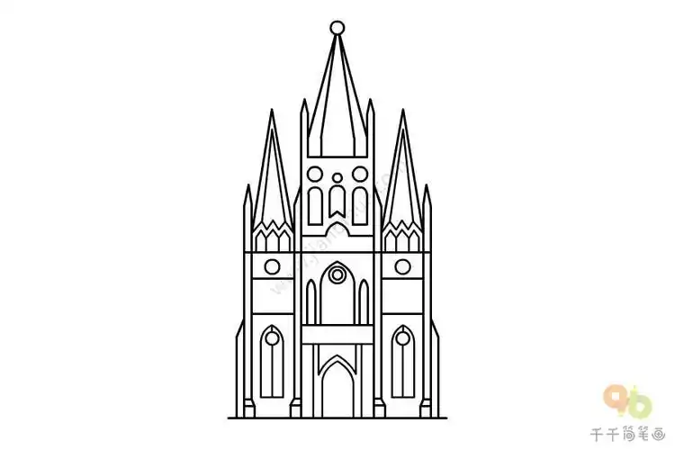 墨尔本圣保罗教堂简笔画
