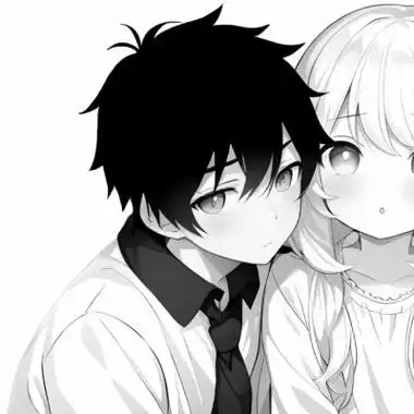 动漫二次元情侣头像黑白108张_情侣动漫头像_头像屋