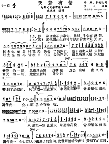 高胜美的天若有情的简谱怎么没有?