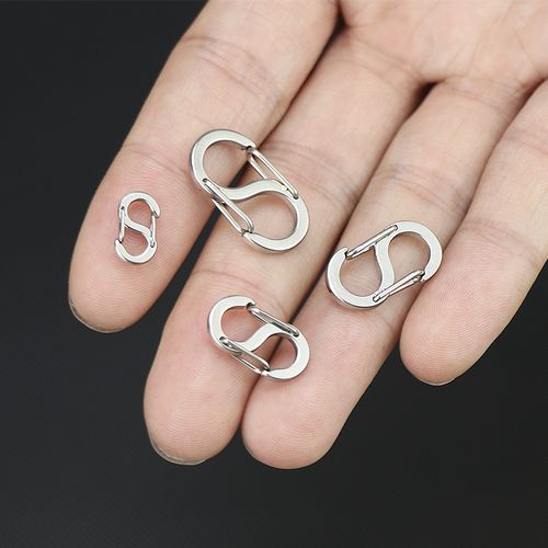 316不锈钢8字扣迷你快挂s型弹簧扣小号钥匙扣edc钛合金户外连接扣