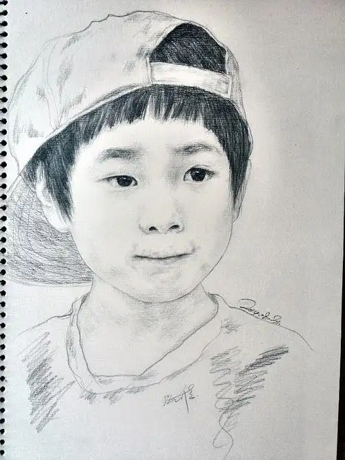 素描作品-可耐的小朋友