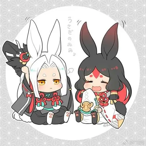 阴阳师# #黑白童子# 藏在帽子下的兔耳! (x) ()