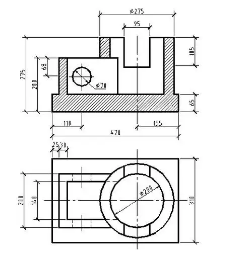 求解建筑工程制图的组合体视图和剖视图,万分感谢