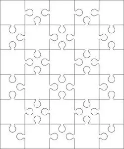 拼图空白模板或切割指南照片