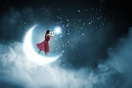 个人vip和企业vip免费下载站在月亮上的女人.