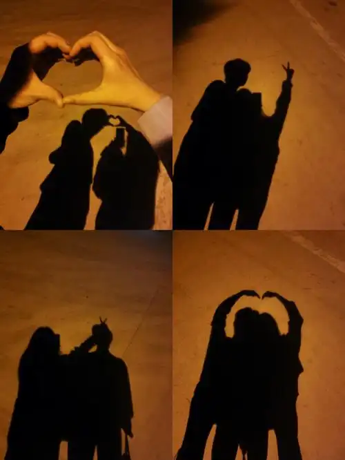 情侣氛围感拍照情侣影子拍照太有感觉了