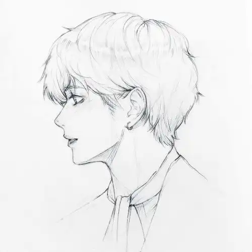 个性铅笔手绘人物头像图片