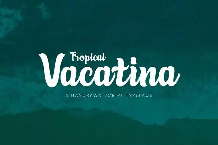 英文粗体装饰设计画笔笔刷书法字体下载tropicalvacatina–boldscript