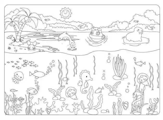 铅笔画简笔画图片欣赏画海底世界图片幼儿画海底世界简笔画海洋世界绘