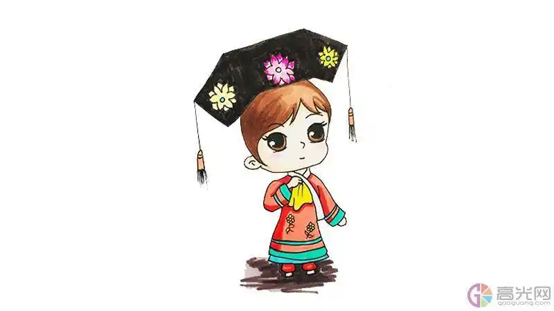 满族格格简笔画满族特有饮食简笔画56个民族卡通简笔画满族满族男士