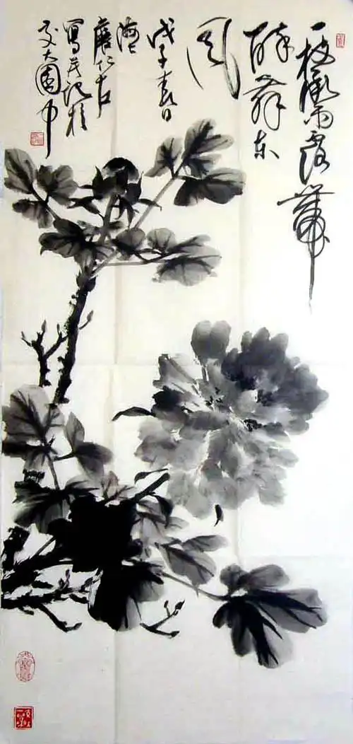 刘继红画牡丹花示范 - 蚁多米 - 蚁多米版画