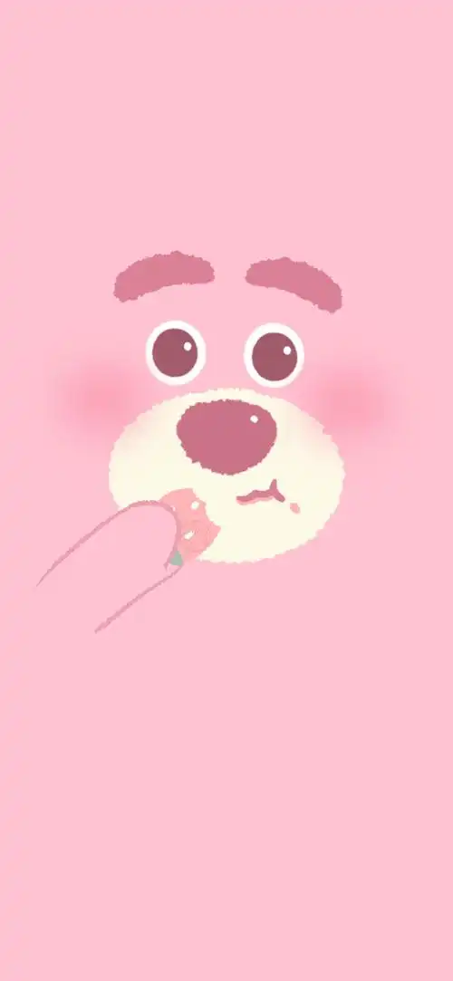 ins粉色小熊_手机壁纸_动漫卡通手机壁纸_我要个性网