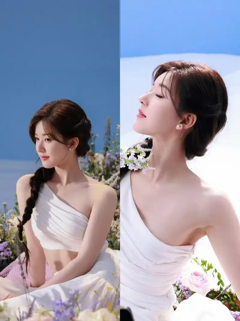 赵露思私服  白色系温柔少女穿搭 有着"傻白甜"专业户之称的赵露思