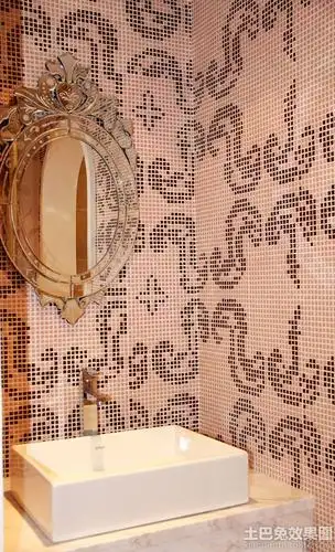 卫生间马赛克拼花背景墙效果图设计图片赏析