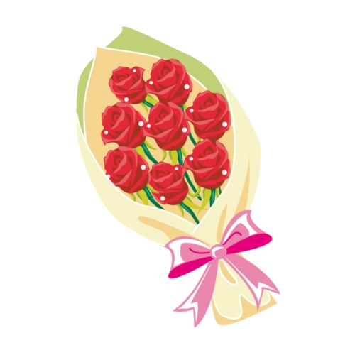 卡通玫瑰花束