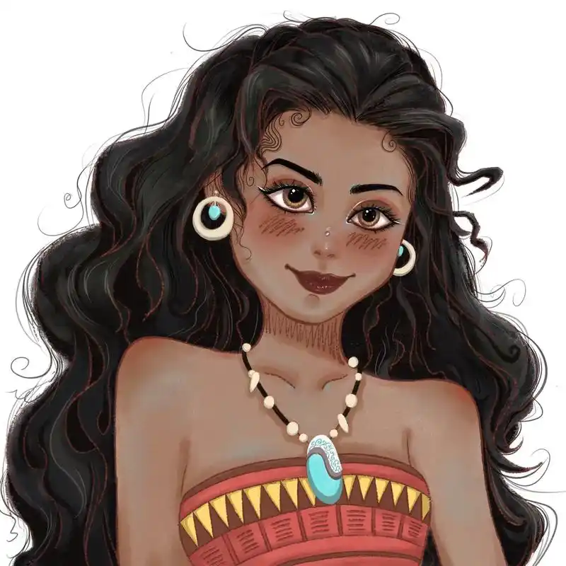 78迪士尼公主系列原创头像—莫阿娜公主.