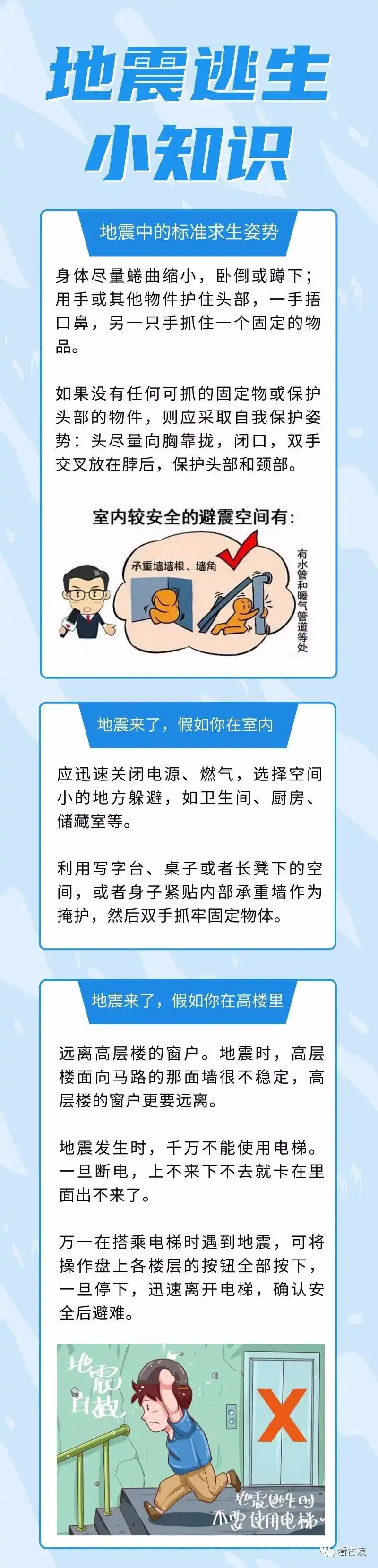 科普知识地震逃生小知识